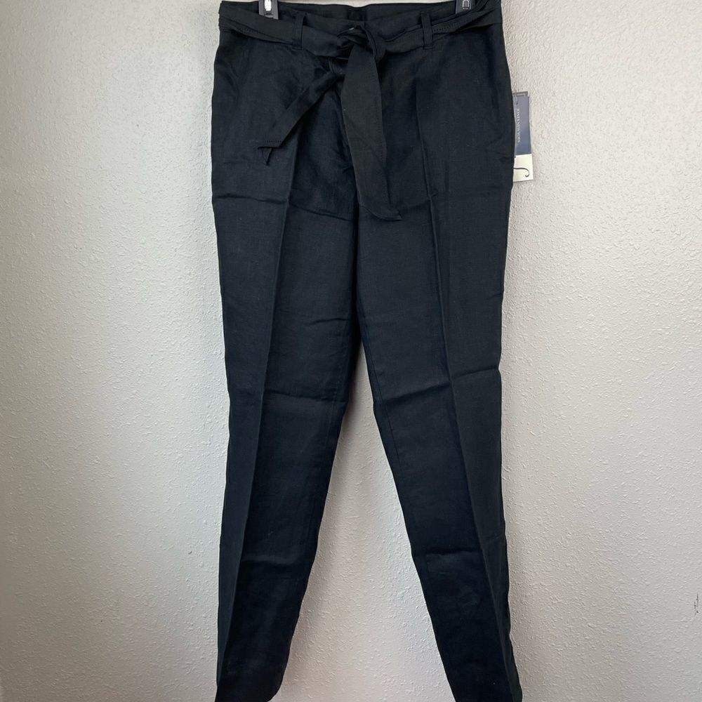 NWT Jones New York Black Linen Slack Pants Size 10